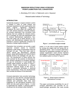 emissions reductions using hydrogen from plasmatron