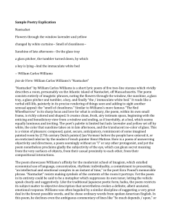Sample Poetry Explication