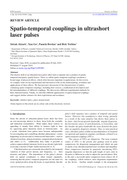Spatio-temporal couplings in ultrashort laser pulses
