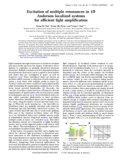 Excitation of multiple resonances in 1D Anderson