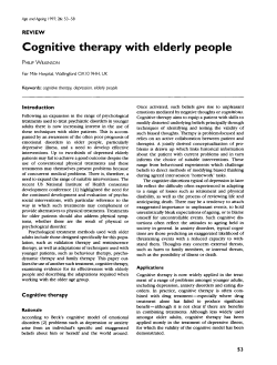 Cognitive therapy with elderly people