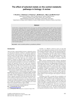 The effect of selected metals on the central metabolic pathways in