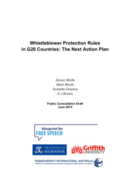 Whistleblower Protection Rules in G20 countries: The Next Action Plan