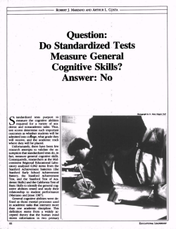 Question: Do Standardized Tests Measure General Cognitive Skills
