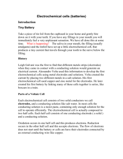 Electrochemical Cell Notes