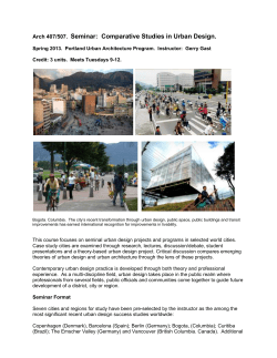 ARCH 4/507 International Urban Design Case Studies