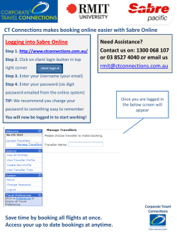 CT Connections makes booking online easier with Sabre Online