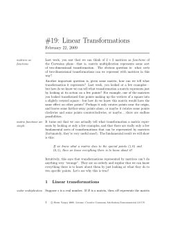 #19: Linear Transformations