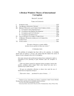 A Broken Windows Theory of International Corruption