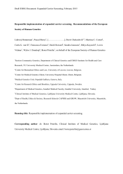 carrier screening - European Society of Human Genetics