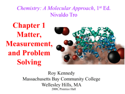 Chapter 1 Matter, Measurement and Problem Solving