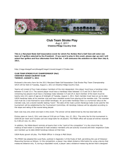 Club Team Stroke Play - Fox Hollow Mens Golf Club