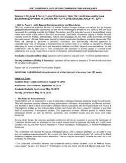 JOINT CONFERENCE: HAITI: BEYOND COMMEMORATIONS