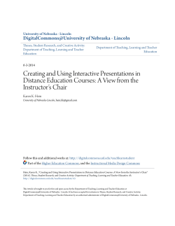 Creating and Using Interactive Presentations in Distance Education
