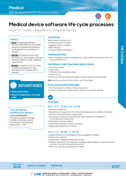 Medical device software life cycle processes - LNE/G-MED
