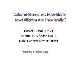 Column‐Stores vs. Row‐Stores How Different Are They Really ?