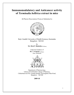 Immunomodulatory and Anticancer activity of Terminalia bellirica