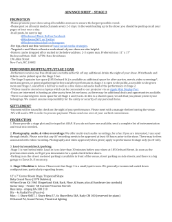 advance sheet &ndash; stage 3 promotion performer hospitality/stage 3 bar