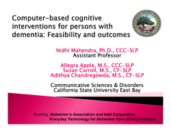 Computer-based cognitive interventions for persons with dementia