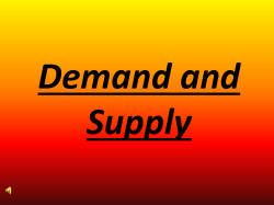 Demand and Supply