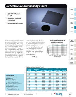 Reflective Neutral Density Filters