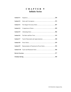CHAPTER 9 Infinite Series