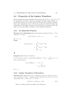 4.2 Properties of the Laplace Transform