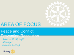 Area of Focus - Peace and Conflict Prevention/Resolution