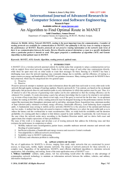 An Algorithm to Find Optimal Route in MANET