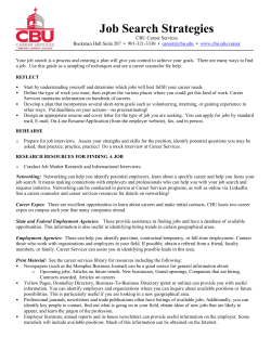 JOB SEARCH STRATEGIES