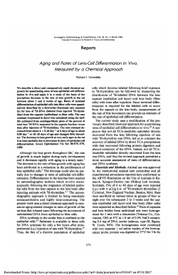 Aging and rates of lens-cell differentiation in vivo, measured