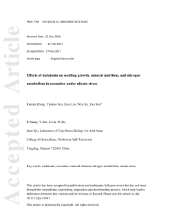 Effects of melatonin on seedling growth, mineral nutrition, and