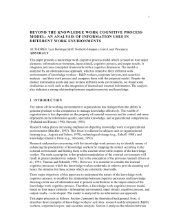 beyond the knowledge work cognitive process model