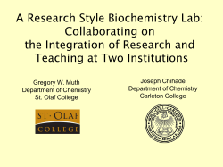 A Research-style Biochemistry Lab