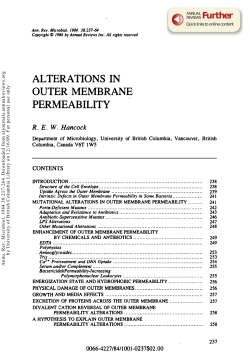 Alterations in Outer Membrane Permeability