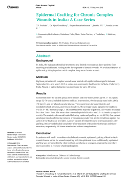 Epidermal Grafting for Chronic Complex Wounds in India