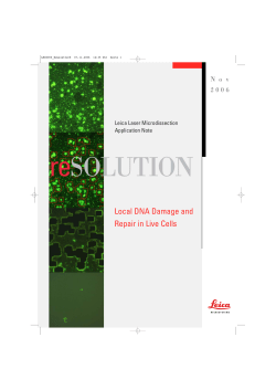 Local DNA Damage and Repair in Live Cells