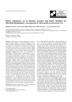 Humic Substances Act as Electron Acceptor and Redox Mediator for
