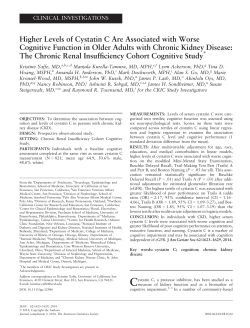 Higher Levels of Cystatin C Are Associated with Worse Cognitive