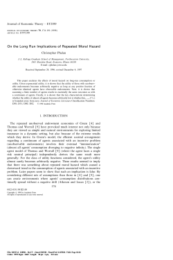 On the Long Run Implications of Repeated Moral Hazard