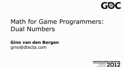 Math for Game Programmers: Dual Numbers