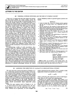 RE:&ldquo;ASSESSING THE DIRECTION OF CAUSALITY IN CROSS