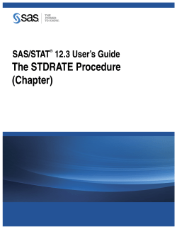 SAS/STAT 12.1 User`s Guide: The STDRATE Procedure