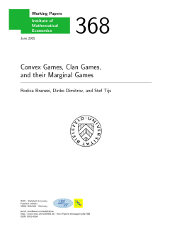 Convex Games, Clan Games, and their Marginal Games