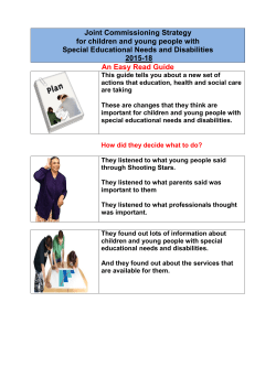 Joint Commissioning Strategy for children and young people with