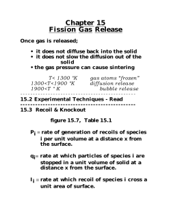 Chapter 15 Fission Gas Release