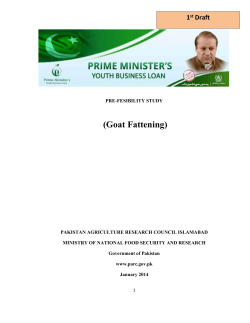 Pre-Feasibility Report - Pakistan Agricultural Research Council