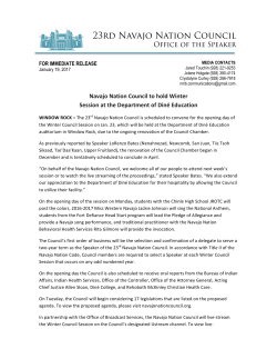 Navajo Nation Council to hold Winter Session at the Department of