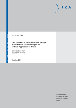 The Dynamics of Social Assistance Receipt: Measurement and