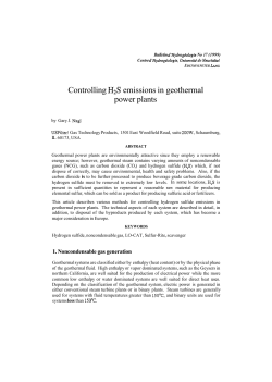 Controlling H2S emissions in geothermal power plants